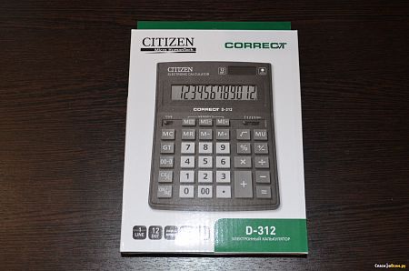 Калькулятор CITIZEN Correct D-312 черный 12-разрядый